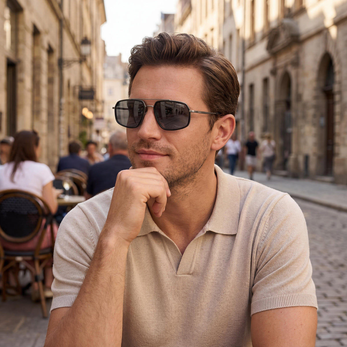 Carrera Classic 338/S Dark Ruthenium Black Aviator Sunglasses for Men, 58mm, Photo 5