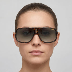 Carrera Classic Aviator Sunglasses for Women — interior view, Green lens detail
