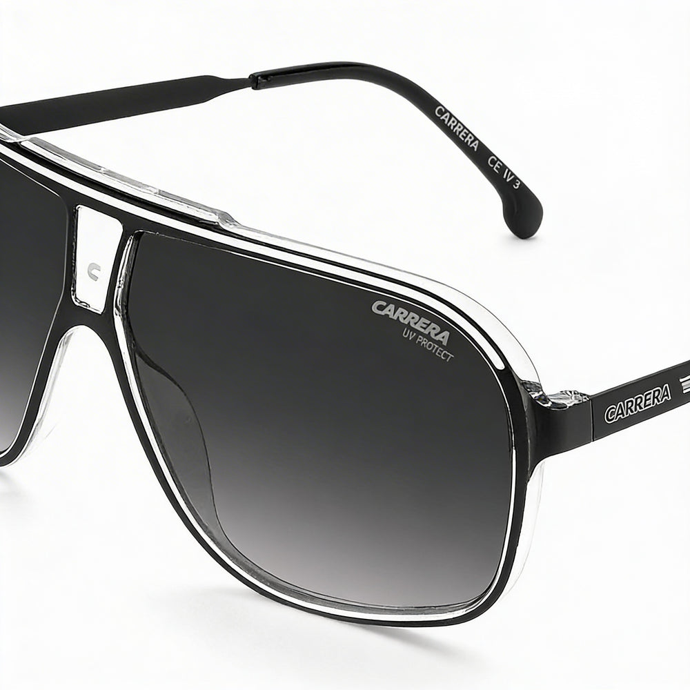 Carrera Contemporary Black Aviator Sunglasses Unisex, 64mm with UV protection