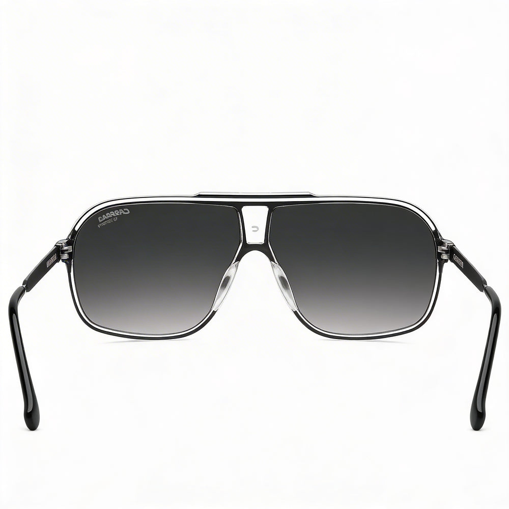 Carrera Contemporary Aviator Sunglasses - side view, Black White Polycarbonate Non-Polarized lens