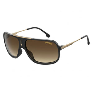 Carrera COOL65 807/HA Black Aviator Unisex Sunglasses, Brown Gradient lens