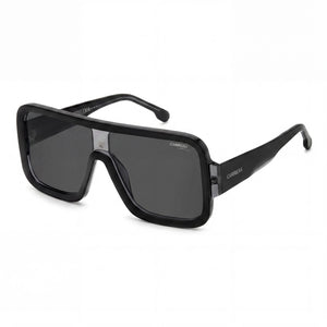 Carrera Flaglab 14 Black Rectangle Sunglasses Unisex, Dark Grey Black lens
