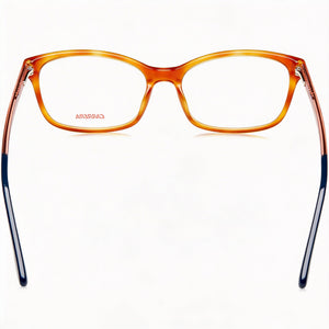 Carrera Rectangle Eyeglasses Women — side view, Havana Acetate temples