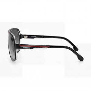 Carrera Modern Aviator Sunglasses Unisex — side view, Non-Polarized Black Red lens