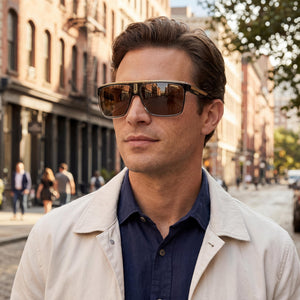 Carrera Modern Black Gold Sunglasses Men — outdoor wear, Gold High Contrast Non-Polarized lens