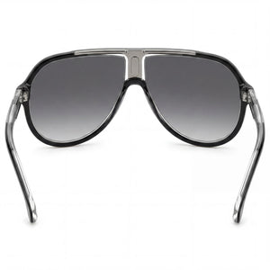 Carrera Modern Aviator Sunglasses Unisex — side view, Non-Polarized Black White lens