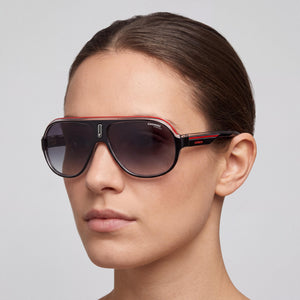 Carrera Speedway/n Aviator Sunglasses Unisex — side view, Non-Polarized Dark Grey Gradient lens