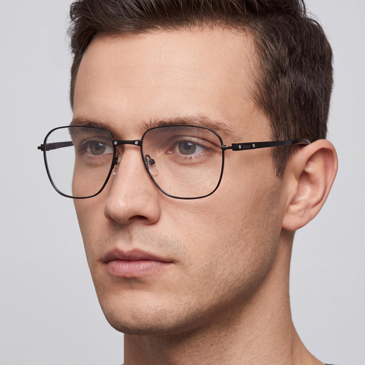 Cartier CT0553O Black Square Eyeglasses for Men, Titanium, Photo 4