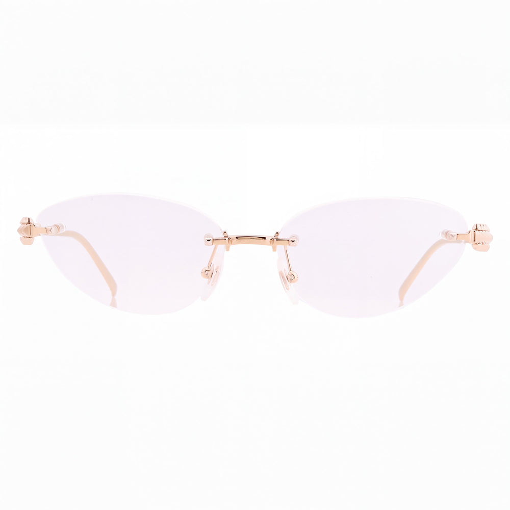 Cartier CT0565O 001 Cat Eye Eyeglasses for Women — front view, Metal