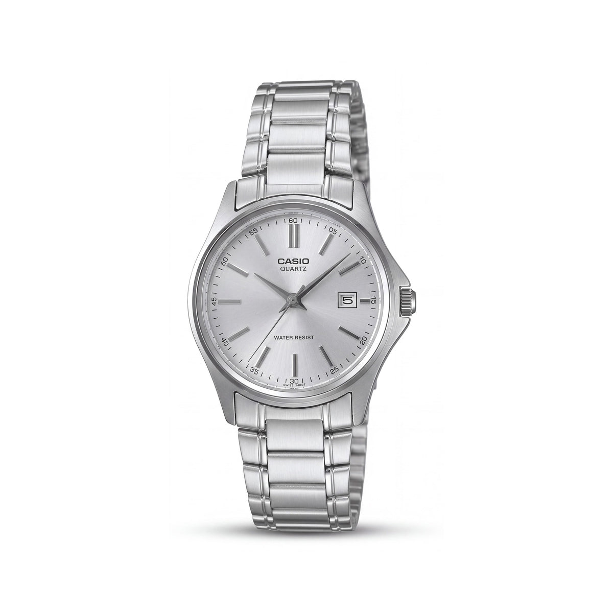Reloj Casio para mujer 19728 de acero inoxidable en color blanco y plateado con brazalete luminiscente, 28 mm, resistente al agua 50 m, Photo 1