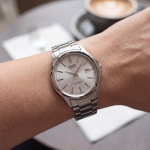 Casio 19728 Women's Watch — side view, Stainless Steel case 28mm