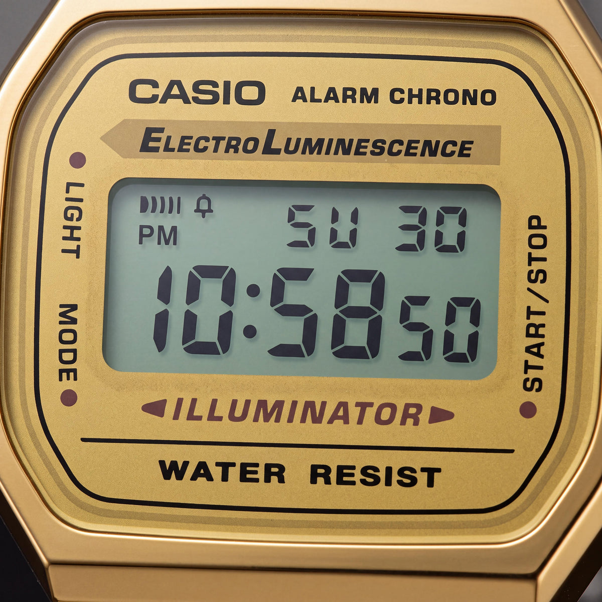 Reloj Casio A168WG-9WDF unisex con brazalete en tono oro amarillo, cronómetro y resistencia al agua, Photo 2