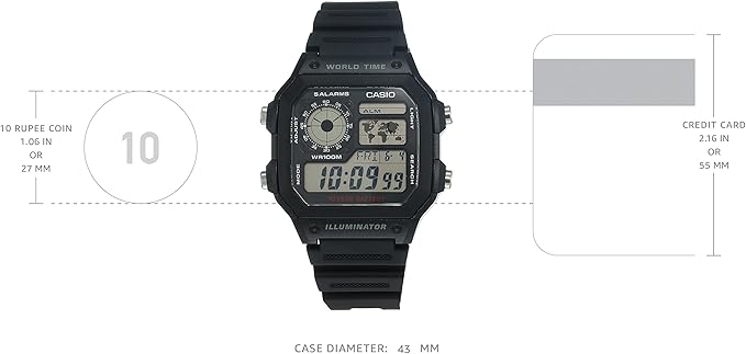 Casio AE-1200WH Reloj negro para hombre, 39.5 mm, Photo 7