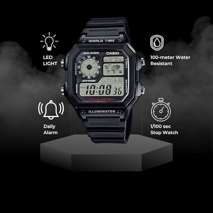 Casio AE-1200WH Reloj negro para hombre, 39.5 mm, Photo 8