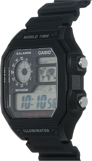 Casio AE-1200WH Men's Watch — front view, Quartz Digital 39.5mm dial