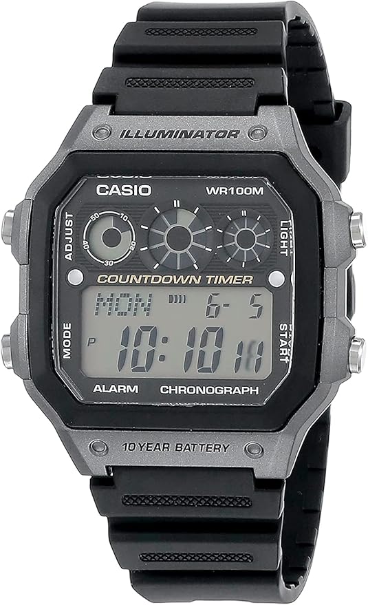 Reloj negro unisex Casio AE1300WH-8A, 45 mm, Photo 1