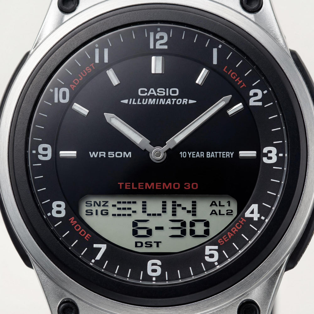 Casio AW-80-1AV Men's Watch — front view, Quartz movement 40mm
