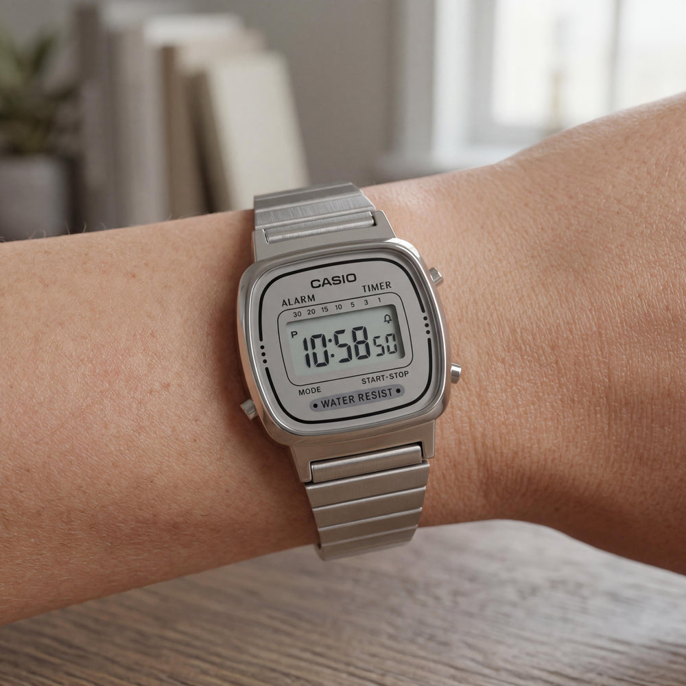 Casio Illuminator Women's Watch — side view, Rubber case 30mm