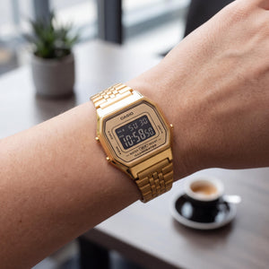 Casio LA+680WGA.9B Women's Watch — side view, Resin case