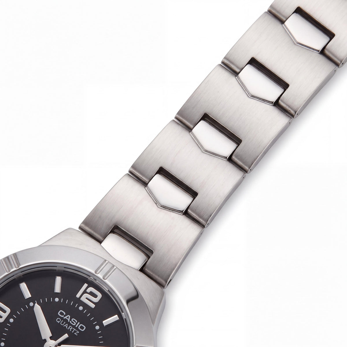 Reloj Casio LTP-1241D-1ADF para mujer, ligero, resistente al agua, con esfera negra y brazalete de acero inoxidable plateado, Photo 2
