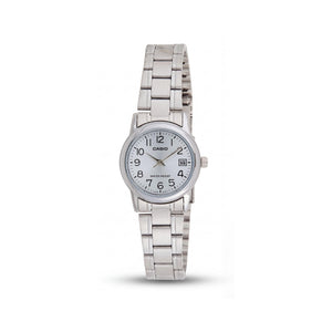 Casio LTP-V002D-2BUDF Silver Stainless Steel Watch for Women, 31mm