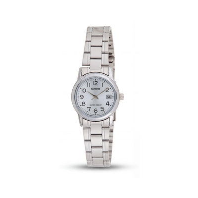 Casio LTP-V002D-2BUDF Silver Stainless Steel Watch for Women, 31mm