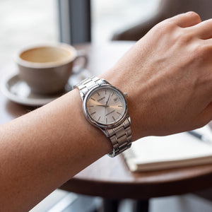 Casio LTP-V002D-7AUDF Women's Watch — side view, Stainless Steel case 31mm