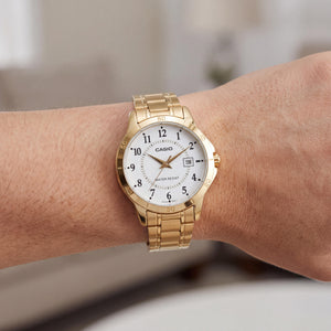 Casio LTP-V004G-7B Unisex Watch — side view, Stainless Steel case