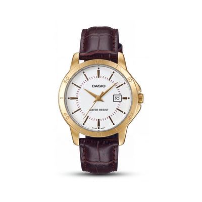 Casio LTP-V004GL Brown Stainless Steel Unisex Watch, 40mm