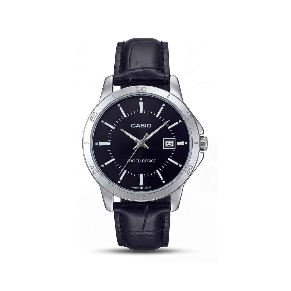 Casio LTP-V004L-1AUDF Black Stainless Steel Unisex Watch, 40mm