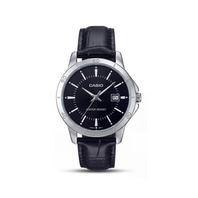 Casio LTP-V004L-1AUDF Black Stainless Steel Unisex Watch, 40mm