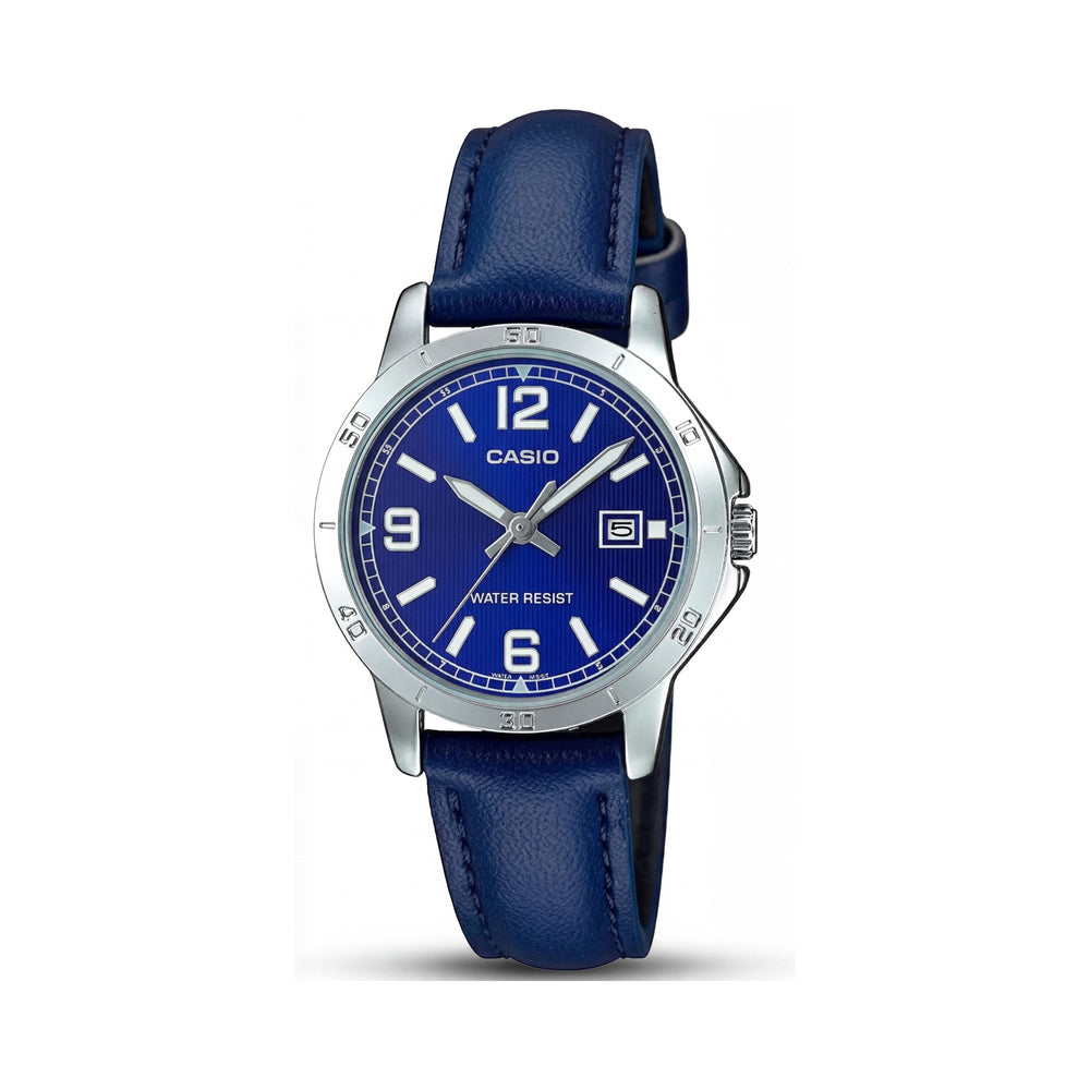 Casio LTP-V004L-2B Blue Stainless Steel Women's Watch, 35mm
