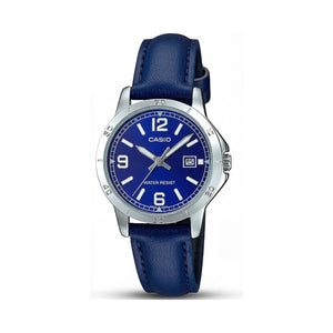 Casio LTP-V004L-2B Blue Stainless Steel Women's Watch, 35mm