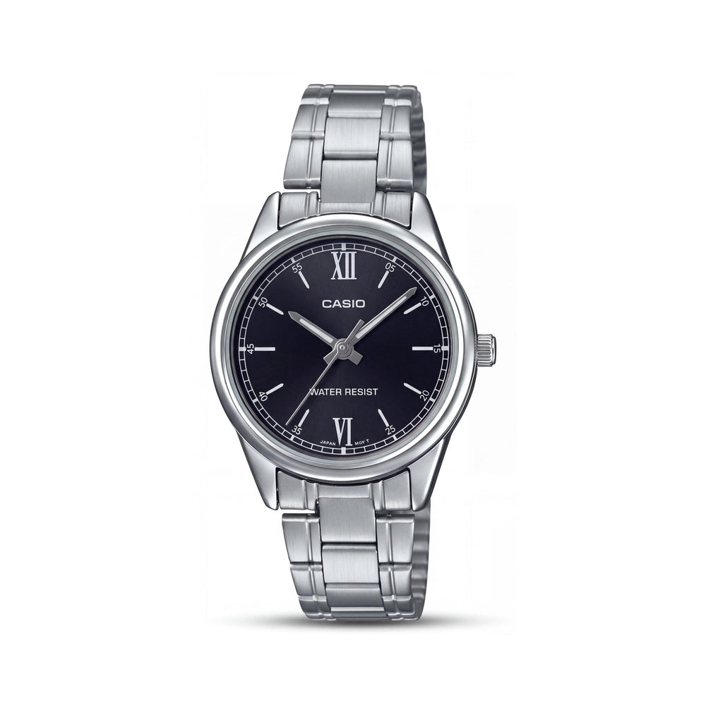Casio LTP-V005D-1B2UDF Silver Stainless Steel Women's Watch, 28mm