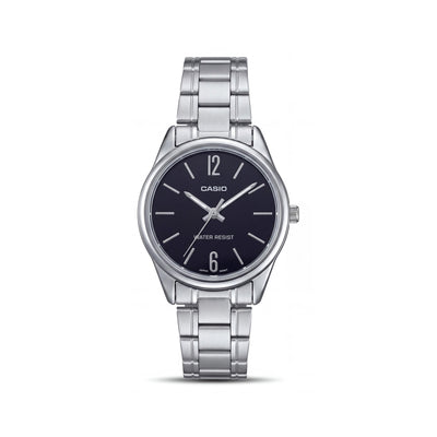 Casio LTP-V005D-1BUDF Silver Stainless Steel Women's Watch, 28mm