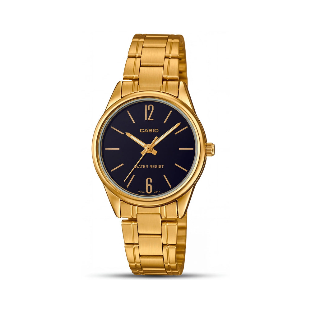 Casio LTP-V005G-1B Gold Stainless Steel Women's Watch, 28mm
