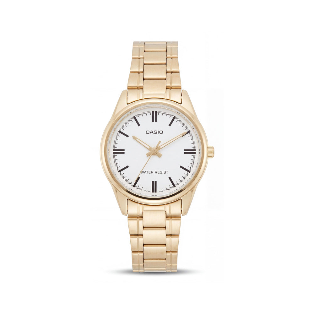 Casio LTP-V005G-7AUDF Gold Stainless Steel Unisex Watch, 28mm