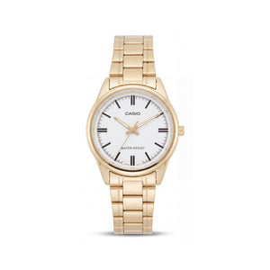 Casio LTP-V005G-7AUDF Gold Stainless Steel Unisex Watch, 28mm
