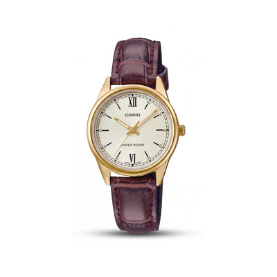 Casio LTP-V005GL-9BUDF Brown Stainless Steel Women Watch, 28mm