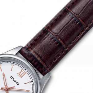 Casio LTP-V005L-7B3UDF Women's Watch — front view, Quartz movement 28mm