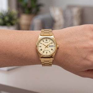 Casio LTP-V006G-9BUDF Women's Watch — side view, Stainless Steel case 25mm