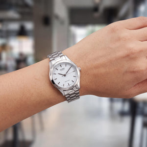 Casio LTP1275D-7A Women's Watch — side view, Stainless Steel case
