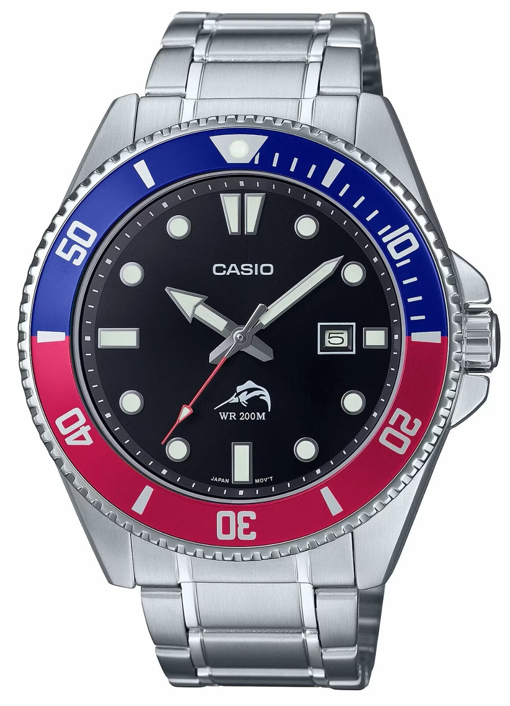 Casio MDV106DD-1A2VCF Silver Dial Stainless Steel Unisex Watch, 44mm