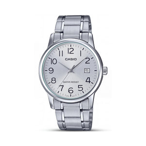 Casio MTP-V002D-7BUDF Silver Stainless Steel Men's Watch, 38mm