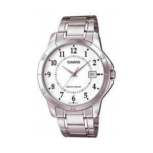Casio MTP-V004D-7B Silver Stainless Steel Men's Watch, 41.5mm
