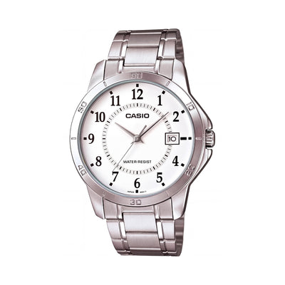 Casio MTP-V004D-7B Silver Stainless Steel Men's Watch, 41.5mm