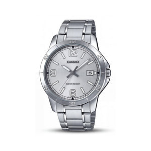 Casio MTP-V004D-7B2 Silver Stainless Steel Men's Watch, 41.5mm