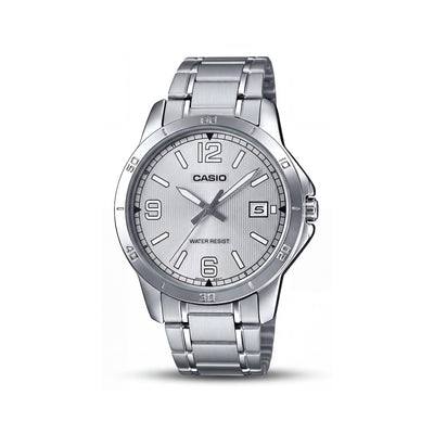 Casio MTP-V004D-7B2 Silver Stainless Steel Men's Watch, 41.5mm