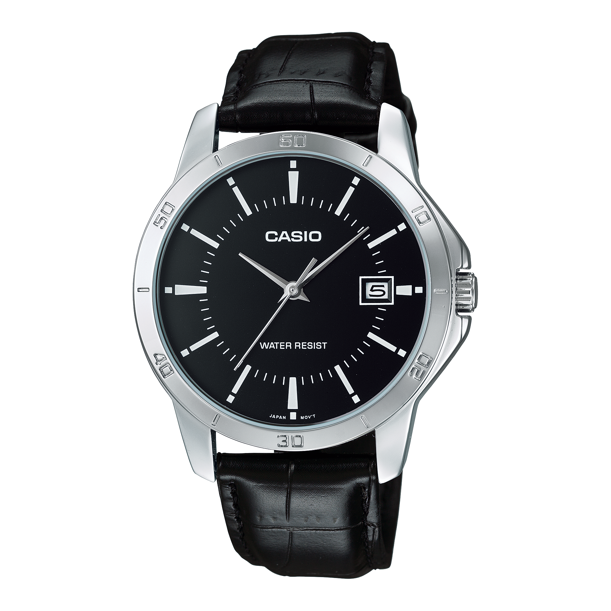 Casio MTP-V004L-1AUDF Men's Black Stainless Steel Watch, 41mm, Photo 