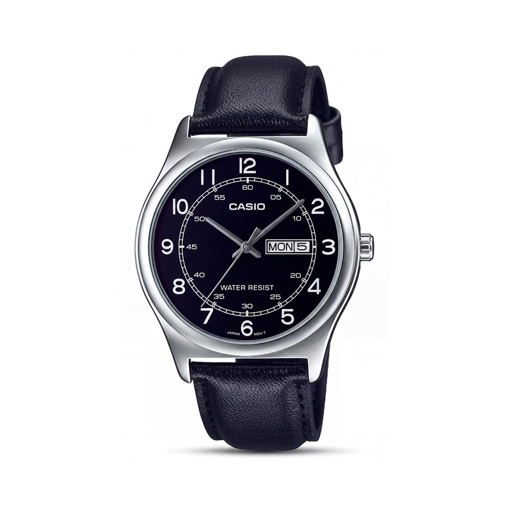 Casio MTP-V006L-1B2UDF Black Stainless Steel Men's Watch, 38mm